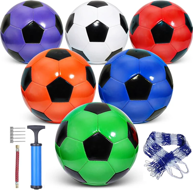 Main image of 6-Pack Christian Charity Soccer Balls with Pump, Sizes 5/4/3 Deflated Bulk Set for Samaritan's Purse Operation Christmas