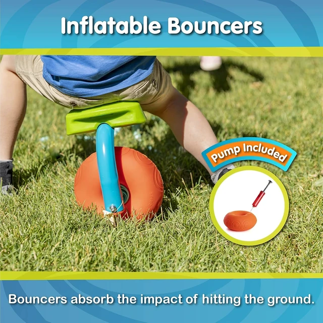 Alt view image 3 of 7 - Spiro Spin Teeter Totter Bounces & Spins 360 Degrees, Blue/Green