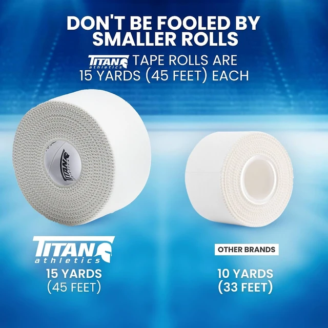 Alt view image 3 of 7 - White Athletic Tape 12 Pack (45 ft Rolls), Premium Medical Sports Tape with Easy Tear Design, Zinc Oxide & No Sticky Residue for Wrapping & Supporting Ankles & Wrists