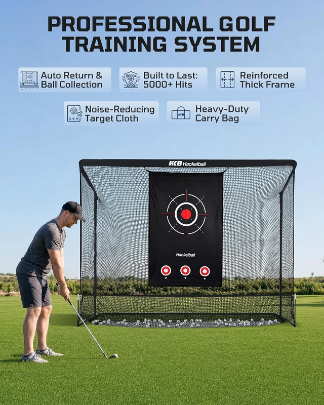Alt view image 2 of 7 - 10x8FT Golf Practice Net Driving, Hitting & Simulator Cage
