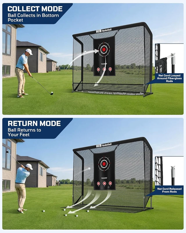 Alt view image 3 of 7 - 10x8FT Golf Practice Net Driving, Hitting & Simulator Cage