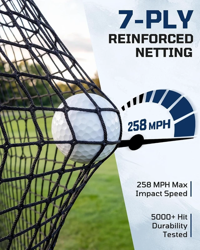 Alt view image 4 of 7 - 10x8FT Golf Practice Net Driving, Hitting & Simulator Cage