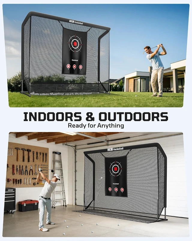 Alt view image 6 of 7 - 10x8FT Golf Practice Net Driving, Hitting & Simulator Cage