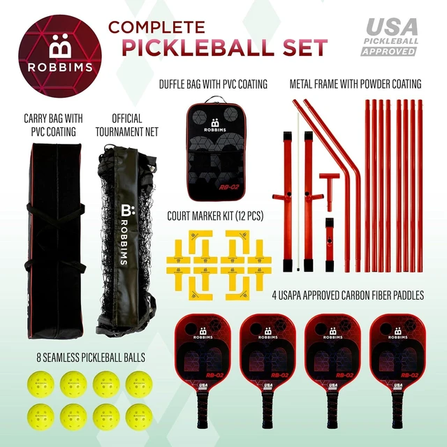 Alt view image 2 of 6 - Pickleball Set with Net
