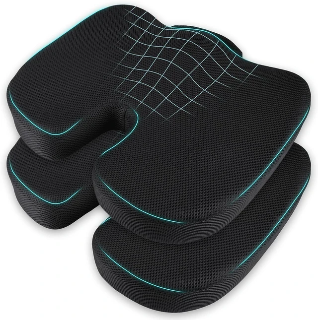 Main image of Stadium Seat Cushion with Handle 18x14x3 inches Breathable Mesh Filled with 60D High-Density Memory Foam, Extra Thick Bleacher Cushion for Outdoor Events
