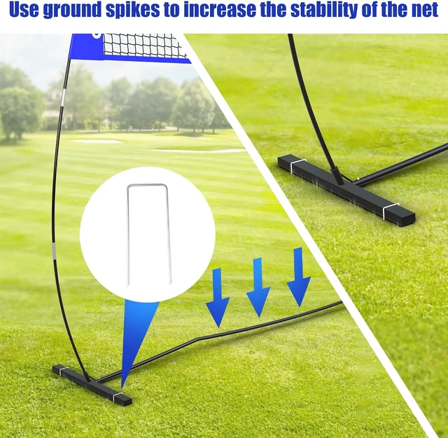 Alt view image 4 of 5 - 14FT Portable Volleyball Net for Backyard Adjustable Height & Instant Setup, Freestanding Training Set for Indoor & Outdoor with Carry Bag