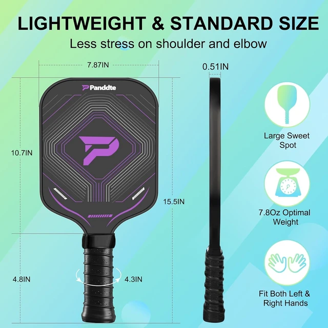 Alt view image 4 of 7 - Lightweight Graphite Pickleball Paddles Set of 4