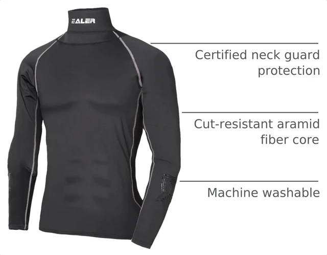 Alt view image 4 of 7 - Hockey Compression Long Sleeve Shirt with Neck Guard