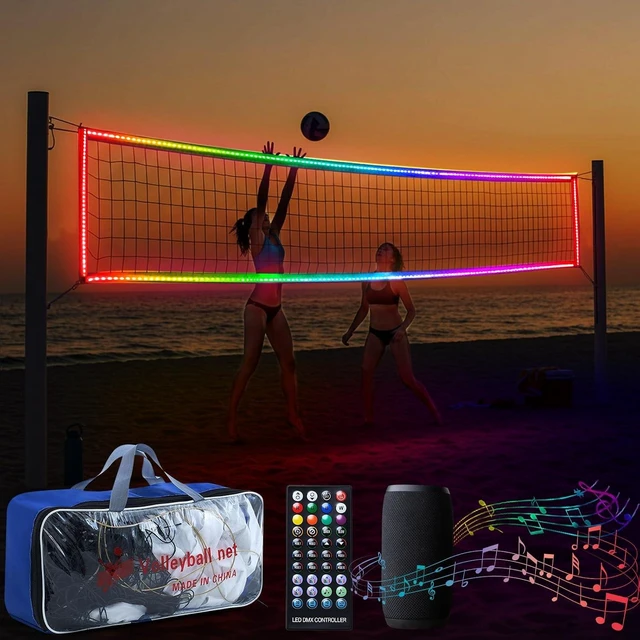 Main image of LED Light-Up Volleyball Net 31.2 x 3.3 ft with Music Remote Net Only