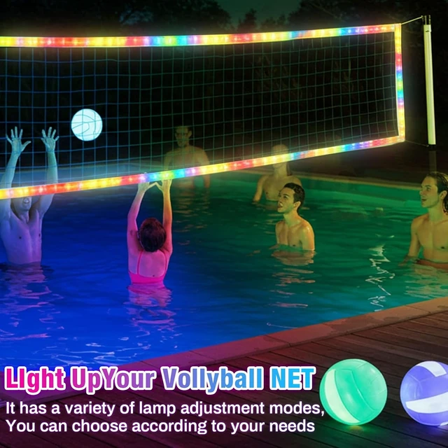 Alt view image 4 of 7 - LED Light-Up Volleyball Net 31.2 x 3.3 ft with Music Remote Net Only