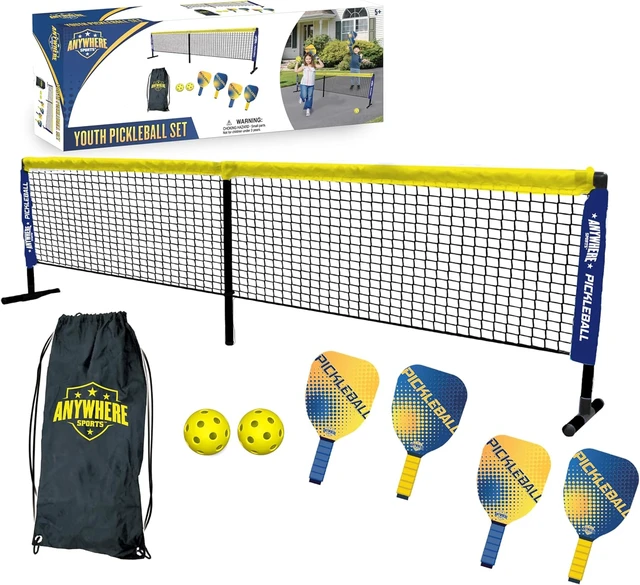 Main image of Complete Youth Pickleball Set with Net, Paddles & Balls Junior Kit for Boys & Girls Ages 5 to 12