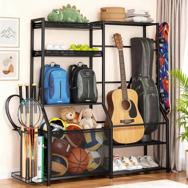 Alt view image 5 of 7 - Garage Sports Equipment Organizer Golf Bag Storage Rack