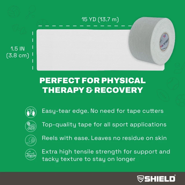 Alt view image 4 of 6 - White Athletic Tape 32-Roll Case, 1.5 in x 15 yd