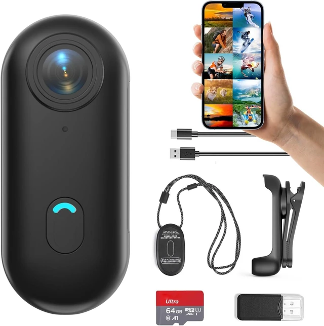 Main image of H7 64GB 1080P Thumb Action Camera Mini Body Cam with Magnetic Lanyard