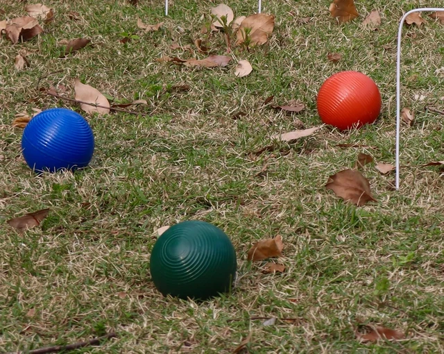 Alt view image 5 of 7 - Six Player Croquet Lawn Game Set Rubber Wood