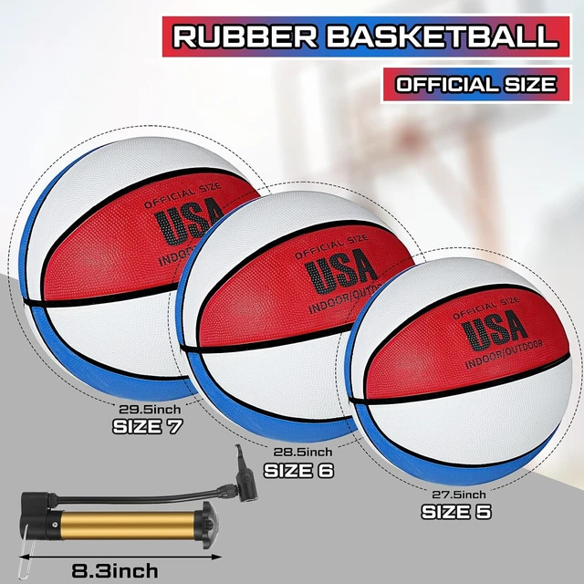 Alt view image 2 of 6 - Rubber Basketball Bulk with Pump 6 Pcs for Kids, Youth & Adults