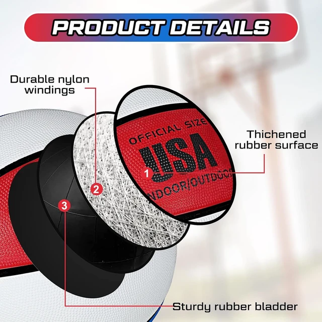 Alt view image 4 of 6 - Rubber Basketball Bulk with Pump 6 Pcs for Kids, Youth & Adults