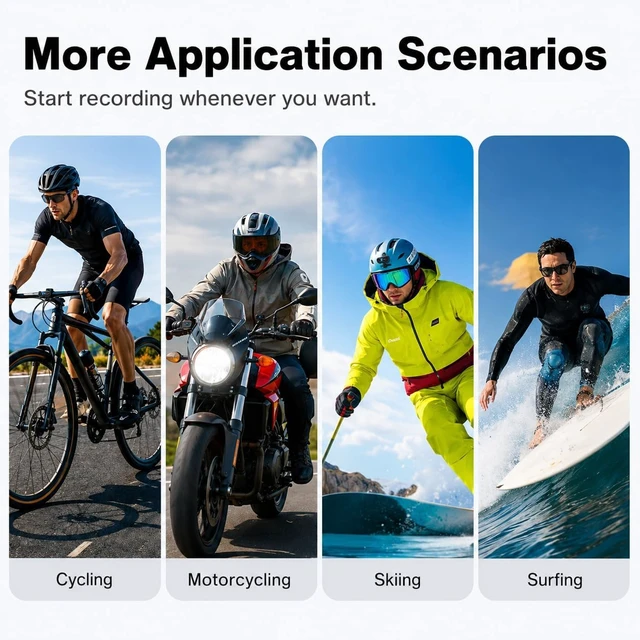 Alt view image 4 of 6 - 4K Mini Body Camera 128GB Thumb Sports Action Cam with Audio, Hands-Free Chest POV Recorder with Magnetic Clip-On & Helmet Mount for Cap, Shirt, Cycling & Skiing