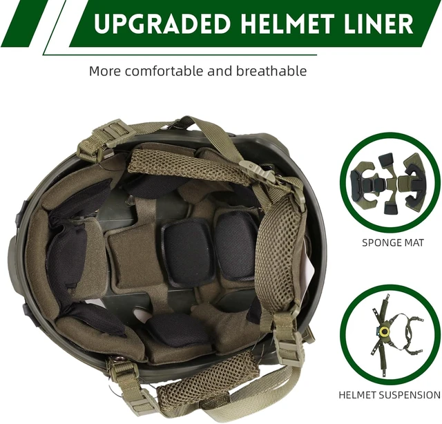 Alt view image 3 of 7 - 4-in-1 Upgraded Adjustable Tactical Helmet with Headset & Cover for Cosplay & Military Tactical Gear