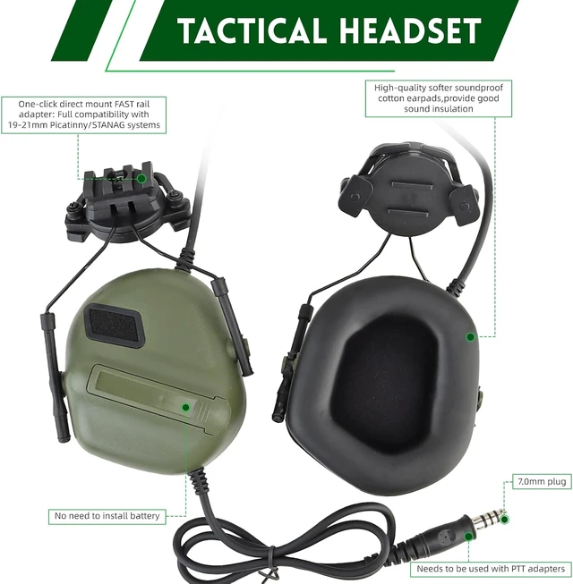 Alt view image 4 of 7 - 4-in-1 Upgraded Adjustable Tactical Helmet with Headset & Cover for Cosplay & Military Tactical Gear