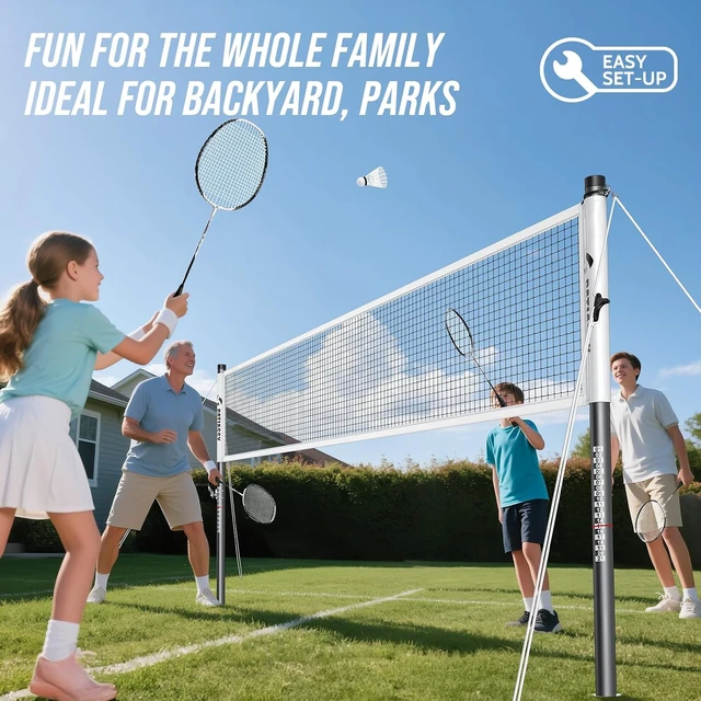 Alt view image 6 of 7 - Professional Badminton Set with Net Carbon Fiber Rackets, Set of 4