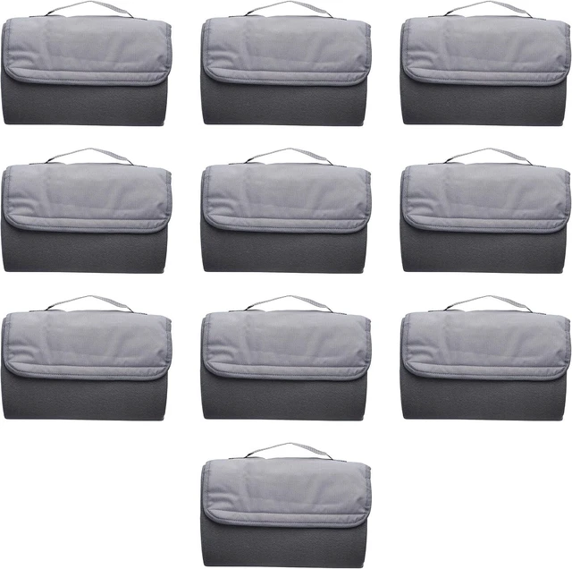 Main image of Roll-Up Picnic Blankets Set of 10 Bulk Pack, Outdoor Blanket for Camping, Picnic, Beach, Sports & Activities, Grey