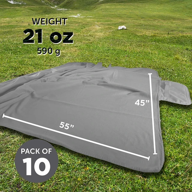 Alt view image 5 of 7 - Roll-Up Picnic Blankets Set of 10 Bulk Pack, Outdoor Blanket for Camping, Picnic, Beach, Sports & Activities, Grey