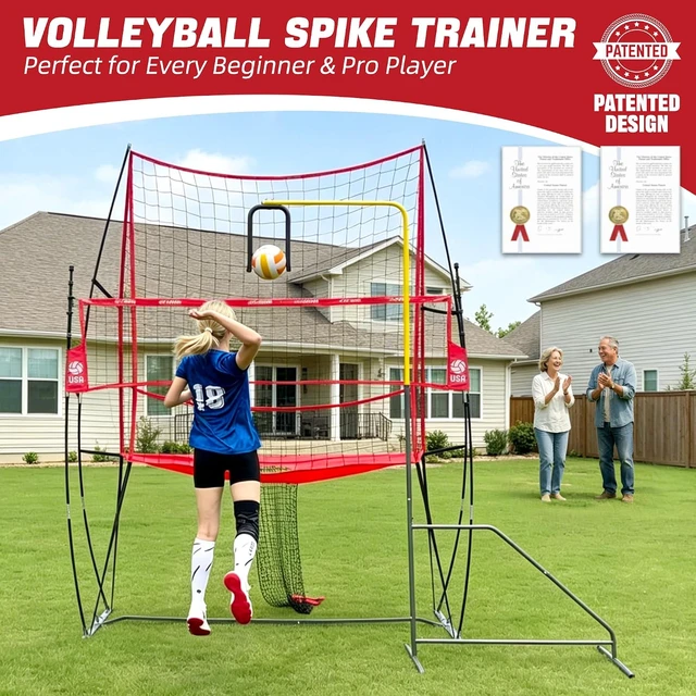 Alt view image 2 of 7 - Adjustable Volleyball Setter Spike Trainer Solo Practice for Setting, Spiking, Hitting & Serving, Easy Ball Reload & Heavy Duty Base for Indoor/Outdoor