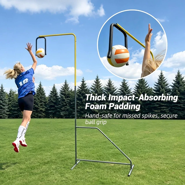 Alt view image 5 of 7 - Adjustable Volleyball Setter Spike Trainer Solo Practice for Setting, Spiking, Hitting & Serving, Easy Ball Reload & Heavy Duty Base for Indoor/Outdoor
