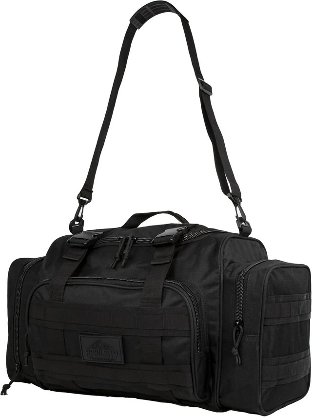 Main image of Heavy Duty Tactical Duffel Bag for Men Splashwater-Proof Weekender Gym Bag for Basketball, Football, Soccer, Hiking & Hunting (Black)