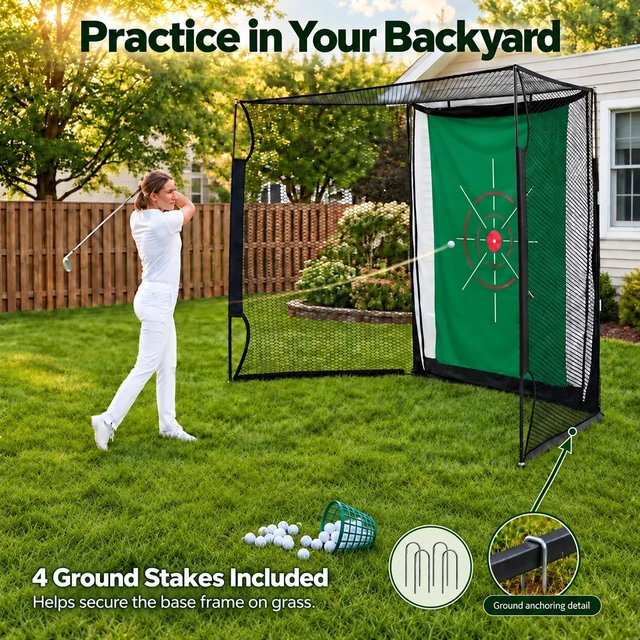 Alt view image 3 of 7 - Golf Hitting Net with Projection Screen 11 ft W x 8 ft H