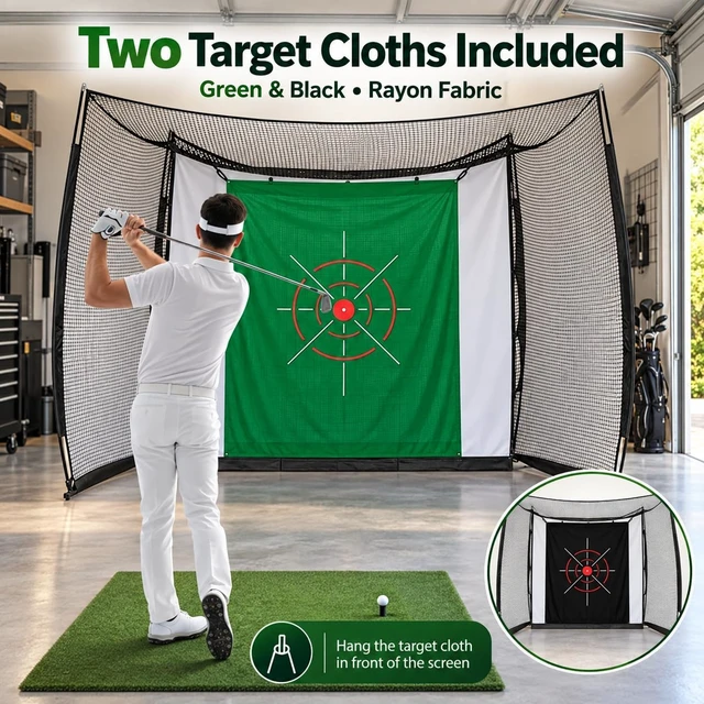 Alt view image 6 of 7 - Golf Hitting Net with Projection Screen 11 ft W x 8 ft H