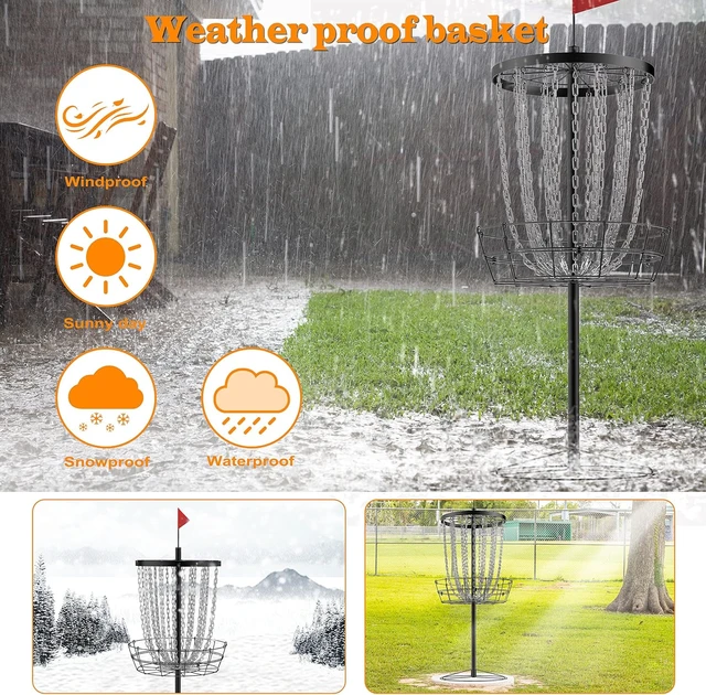 Alt view image 4 of 7 - Heavy Duty Disc Golf Basket 24 Chain Portable Target