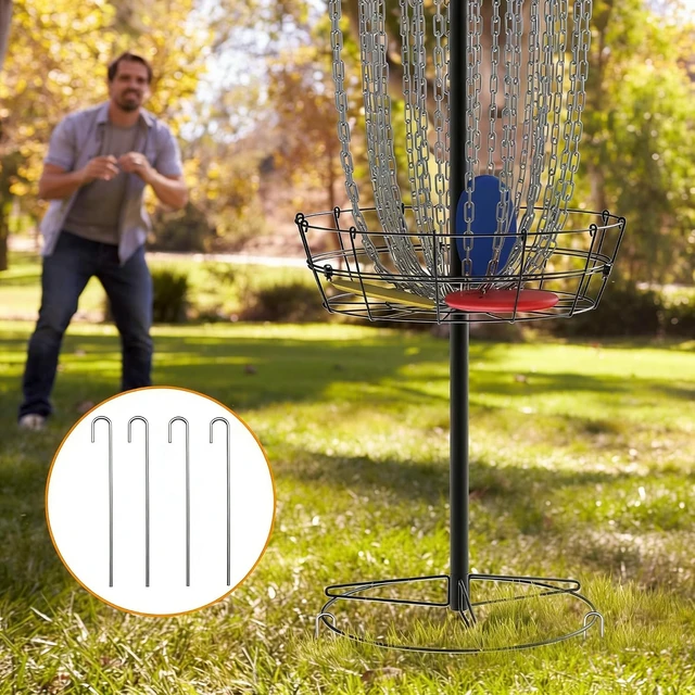 Alt view image 6 of 7 - Heavy Duty Disc Golf Basket 24 Chain Portable Target