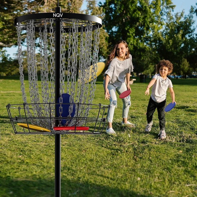 Alt view image 7 of 7 - Heavy Duty Disc Golf Basket 24 Chain Portable Target