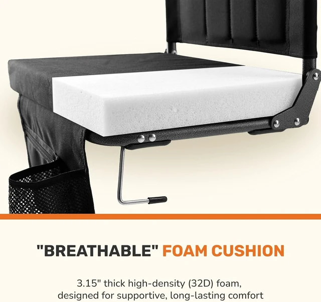 Alt view image 7 of 7 - Stadium Seats with Back Support 2-Pack Bleacher Chairs, Black
