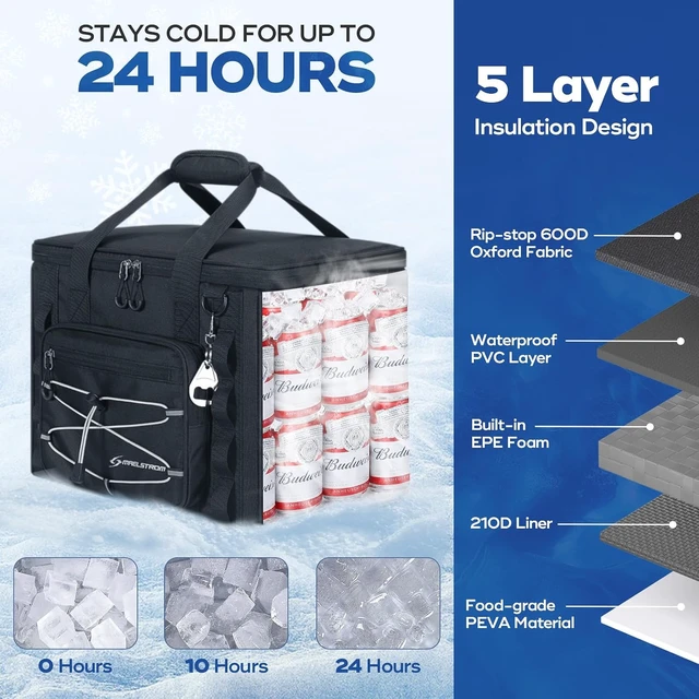 Alt view image 2 of 7 - Leakproof Insulated Soft Cooler Bag 30/40 Can Ice Chest