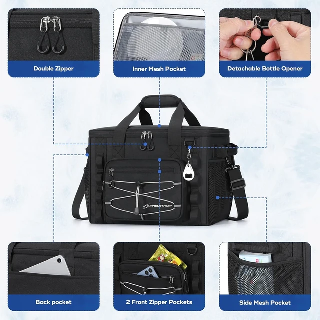 Alt view image 4 of 7 - Leakproof Insulated Soft Cooler Bag 30/40 Can Ice Chest