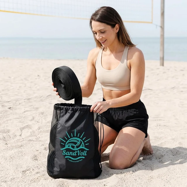 Alt view image 5 of 6 - Portable 2 Inch Beach Volleyball Boundary Lines for Sand Official Court Size (52.6' x 26.3') with Sand Anchors/Metal Stakes & Net Bag