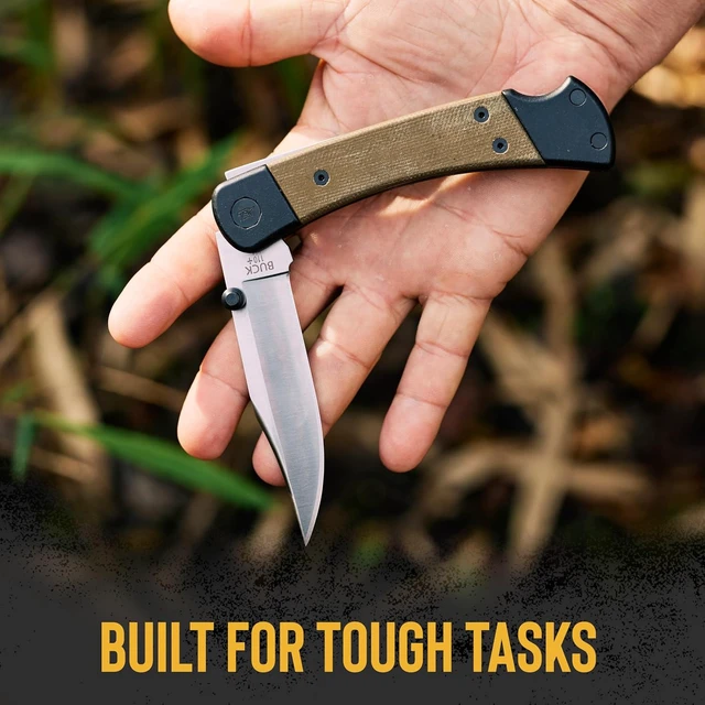 Alt view image 3 of 7 - 110 Folding Hunter Sport Knife Micarta, 4.6 oz