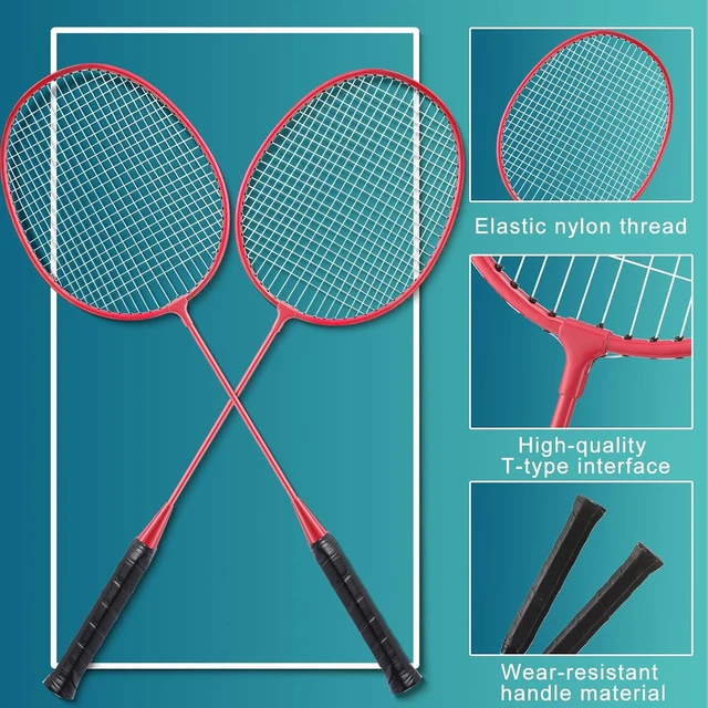 Alt view image 3 of 5 - Badminton Racket Set with Shuttlecocks Lightweight Racquets for Adults & Teens, Backyard, Gym, Beach & Outdoor Games