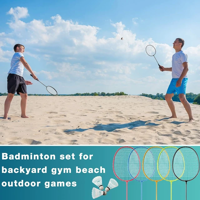 Alt view image 5 of 5 - Badminton Racket Set with Shuttlecocks Lightweight Racquets for Adults & Teens, Backyard, Gym, Beach & Outdoor Games