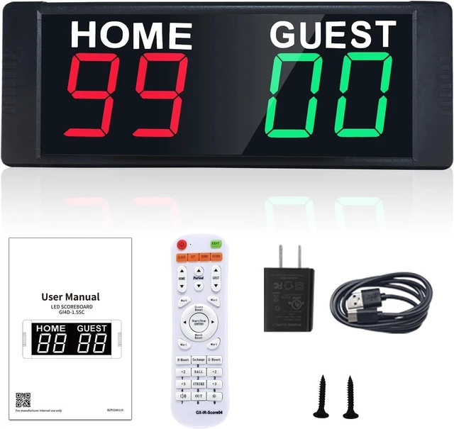 Main image of LED Portable Digital Scoreboard Tabletop Electronic Score Keeper with Remote for Cornhole, Basketball, Ping Pong, Baseball, Tennis & Volleyball, Indoor/Outdoor
