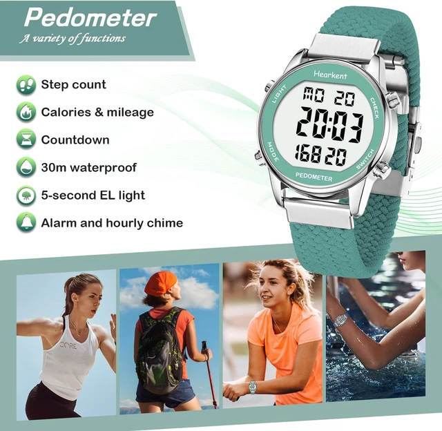 Alt view image 3 of 7 - Pedometer Watch Step, Mileage & Calorie Tracker with Large Numbers
