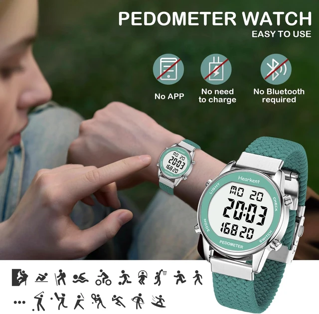Alt view image 5 of 7 - Pedometer Watch Step, Mileage & Calorie Tracker with Large Numbers