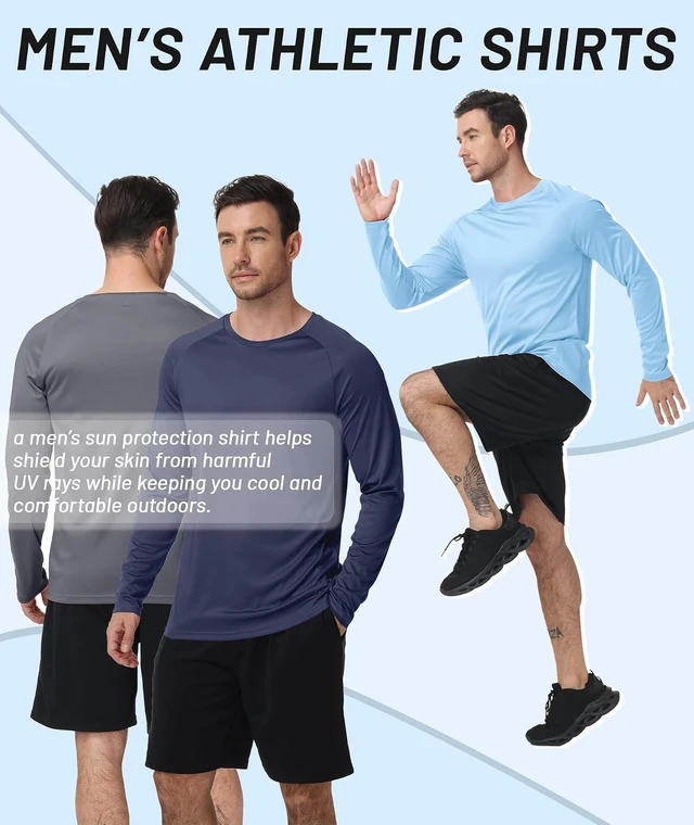 Alt view image 4 of 6 - Men's Long Sleeve Sun Protection Shirts 7 Pack Base Layer