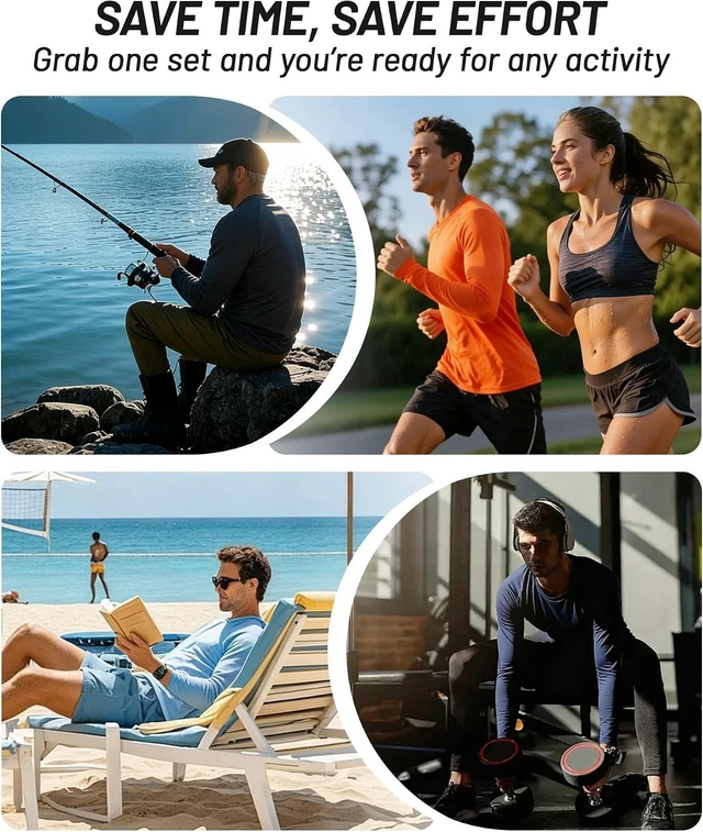 Alt view image 6 of 6 - Men's Long Sleeve Sun Protection Shirts 7 Pack Base Layer