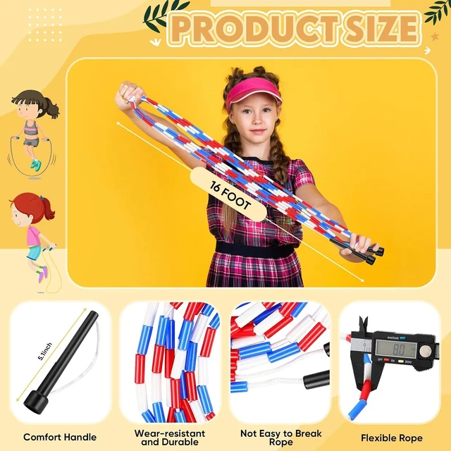 Alt view image 3 of 7 - 16-Foot Beaded Double Dutch Jump Rope for Kids & Adults