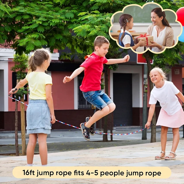 Alt view image 5 of 7 - 16-Foot Beaded Double Dutch Jump Rope for Kids & Adults