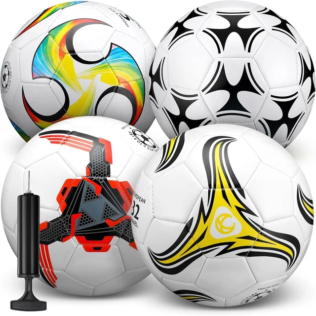 Main image of Soccer Balls with Pump 4 Pack, Sizes 3, 4 & 5